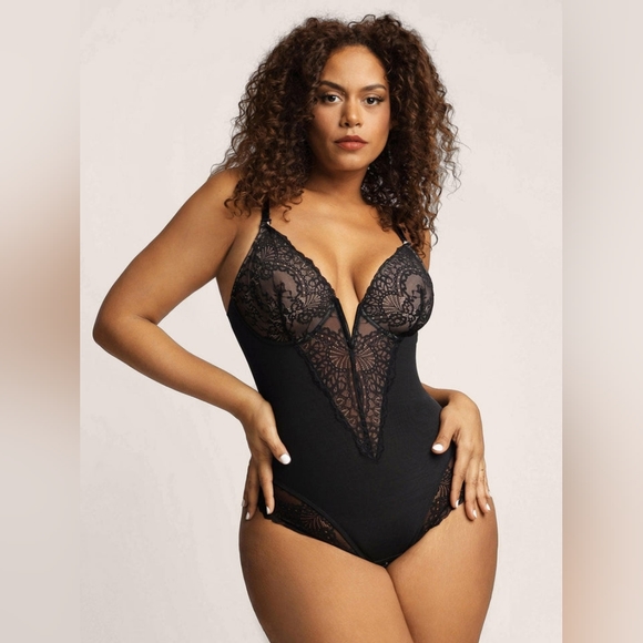 Popilush Other - Popilush Sexy Lace Deep-V Neck Bodysuits Black XL Chocolate XXL Brown XL/XXL